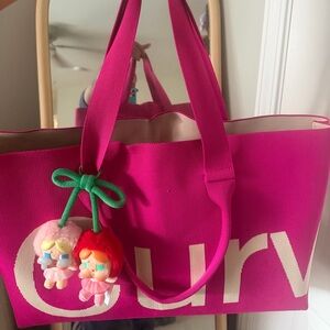 Sean Brown Raspberry curve tote bag